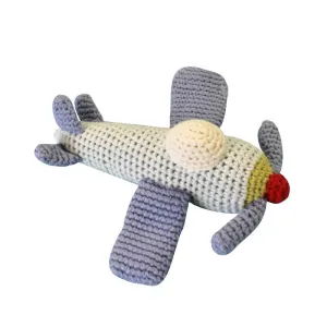 Airplane Hand Woven Rattle