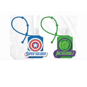 Avengers Kids Hand Sanitizer Holder Set with 1 oz Refillable Hand Sanitizer Bottles 2 Pack or 4 Pack