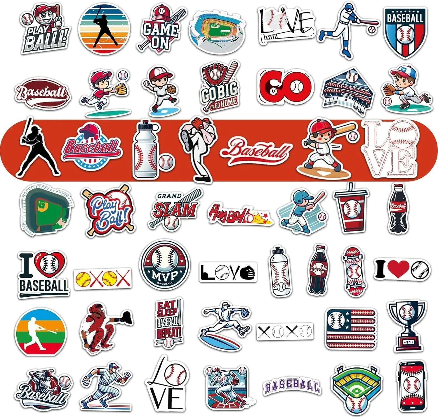 Baseball Gifts for Boys 8-12,Baseball Water Bottles and 100PCS Stickers Stuff Accessories for 6-8 12-14 Kid Player Lovers(18Oz)