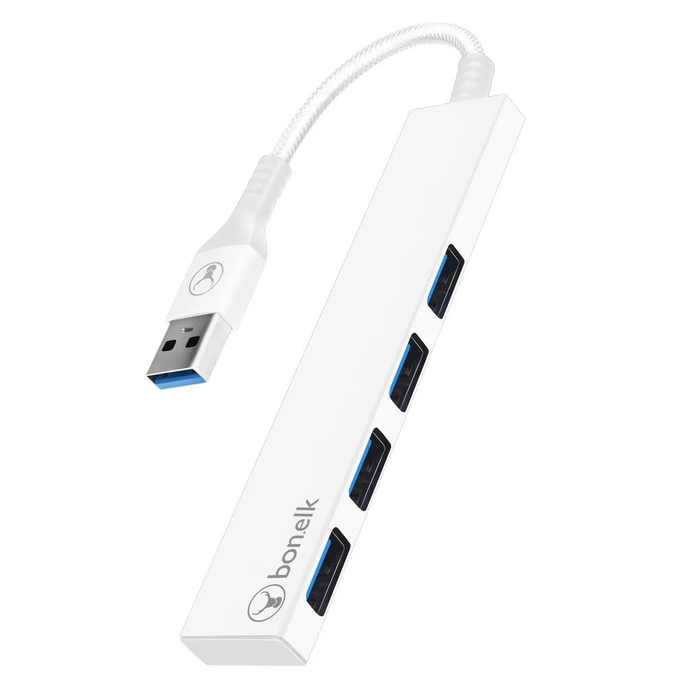 Bonelk Long-Life USB-A to 4 Port USB 3.0 Slim Hub
