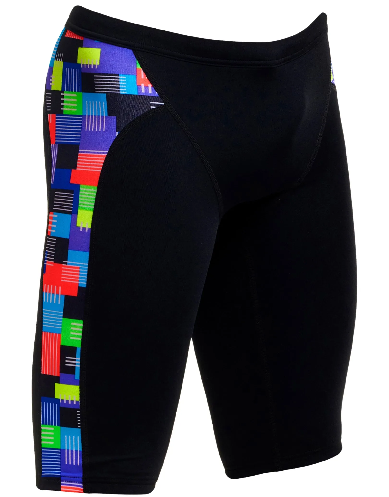 Boys Chip Set Swim Training Jammer - Black/Multi