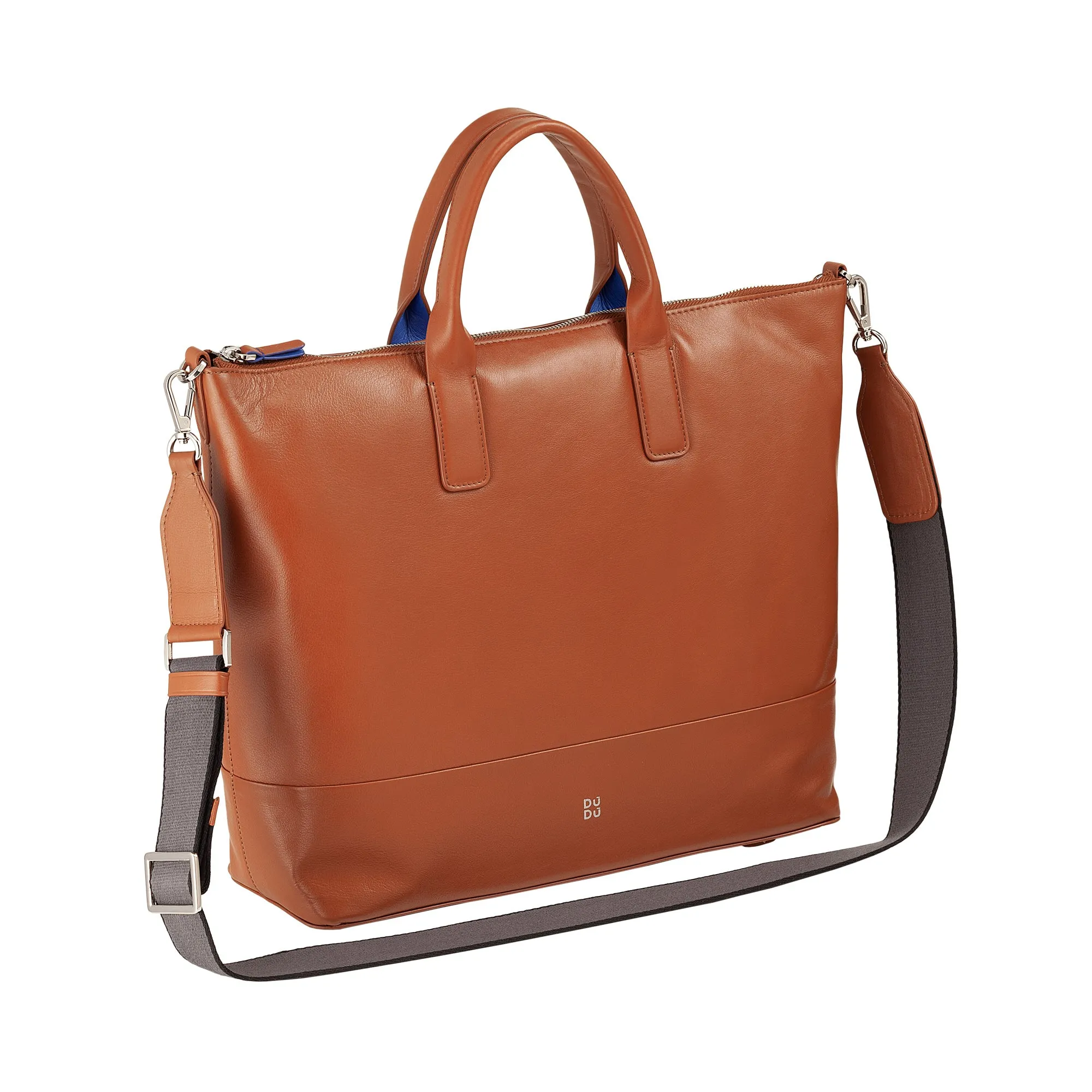 DUDU shoulder bag shoulder elegant woman in real leather, handbag with two handles and zip zipper