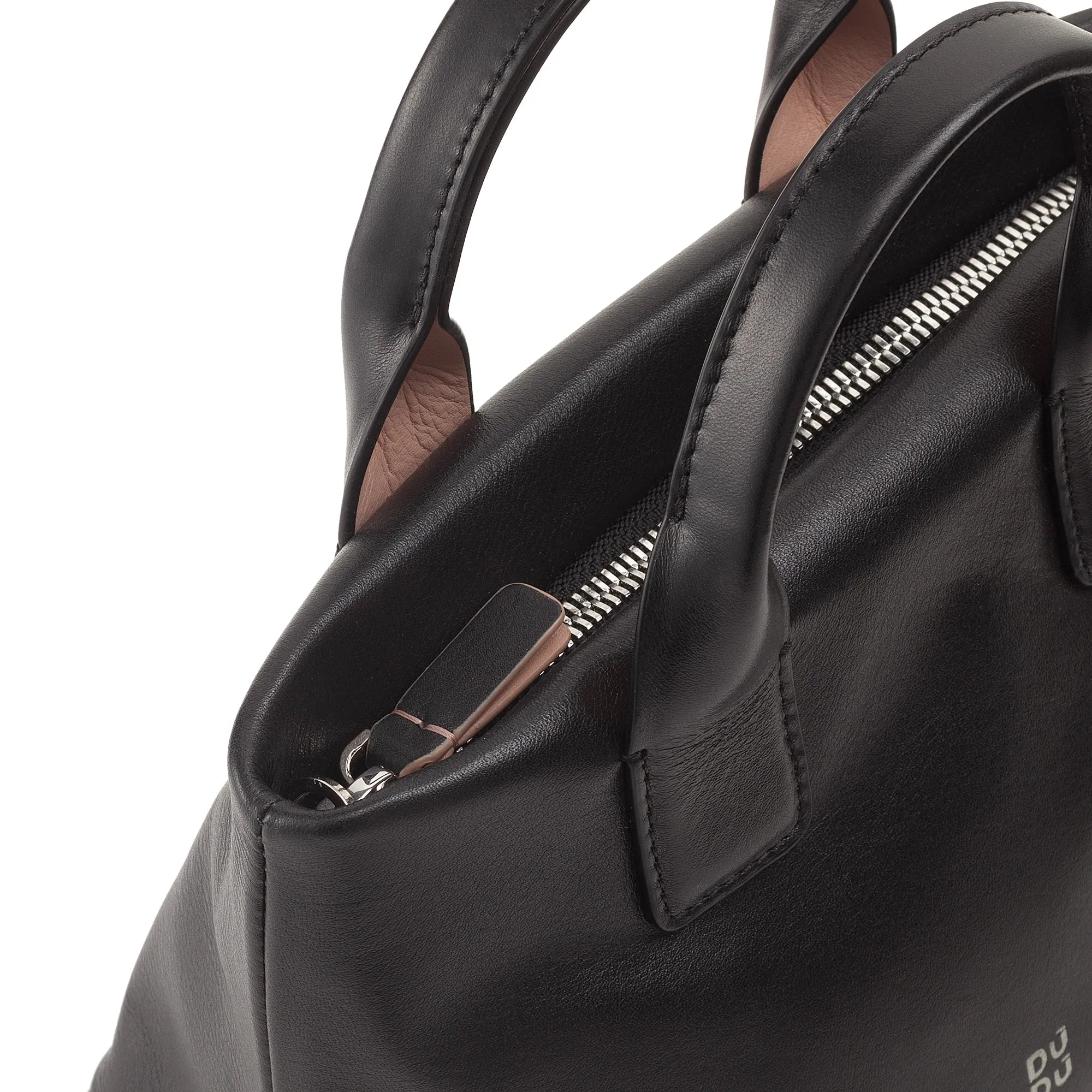 DUDU Women's Woman Boxing Bag in real leather, Elegant Sera Mini Bag bag, 22 x 13 cm, double handles, chain shoulder strap, zip closure