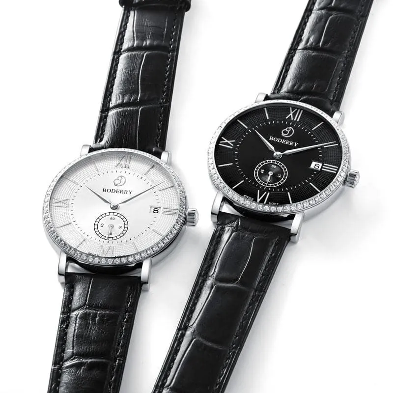 ELEGANT II - Swiss Quartz Movement Watch | Silver & White Dial