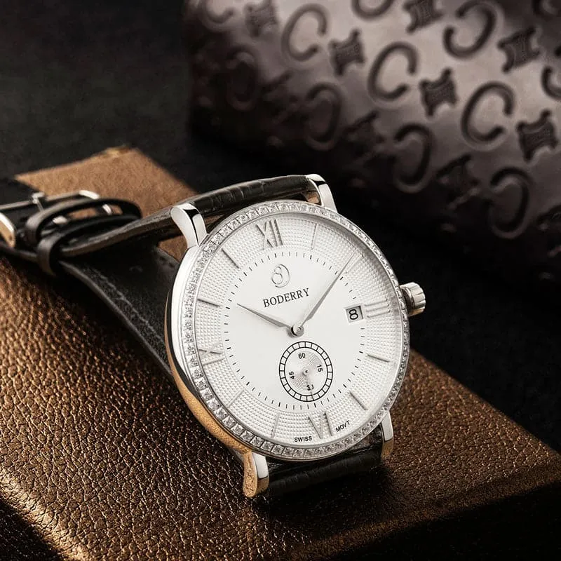 ELEGANT II - Swiss Quartz Movement Watch | Silver & White Dial