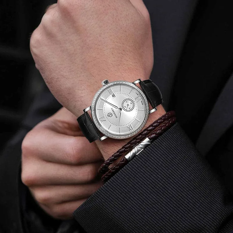 ELEGANT II - Swiss Quartz Movement Watch | Silver & White Dial