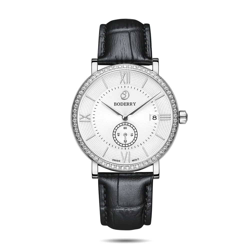 ELEGANT II - Swiss Quartz Movement Watch | Silver & White Dial