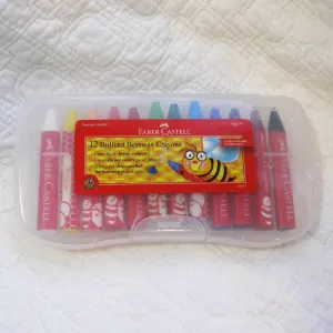 Faber-Castell Beeswax Crayons in a Durable Storage Case, 12 ct., Ages 3 