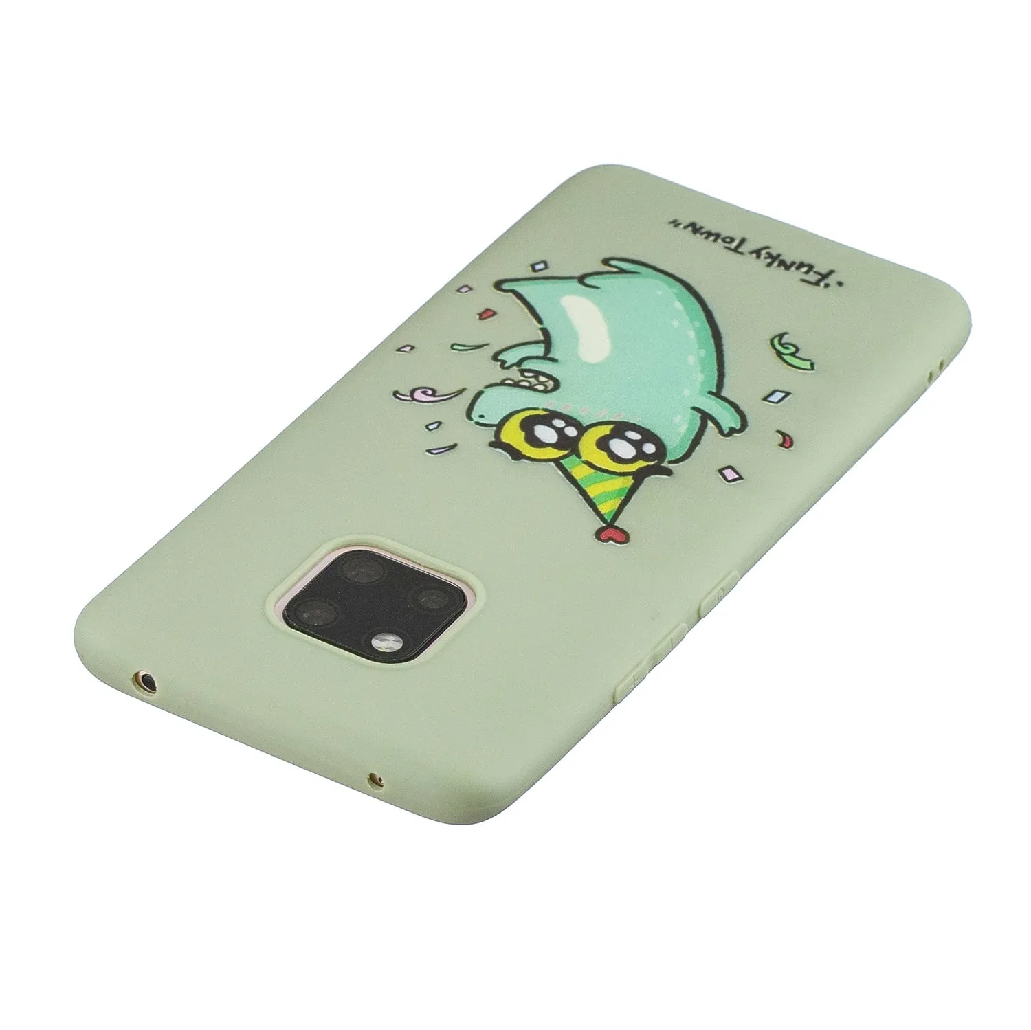 For HUAWEI MATE 20 pro Pure Color Phone Cover Cute Cartoon Phone Case Lightweight Soft TPU Phone Case with Matching Pattern Adjustable Bracket 2