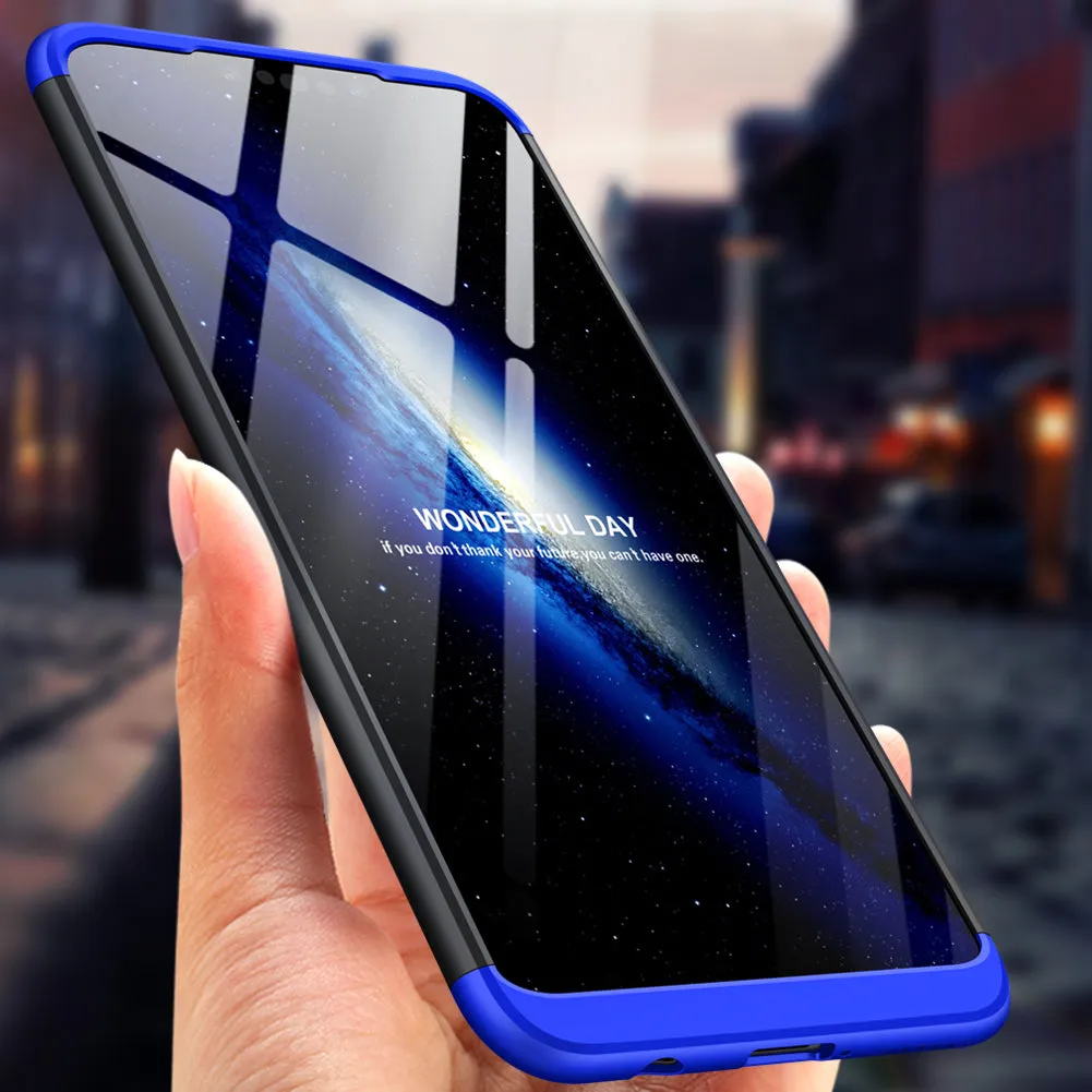 For HUAWEI NOVA 3I/P smart Plus 3 in 1 360 Degree Non-slip Shockproof Full Protective Case blue