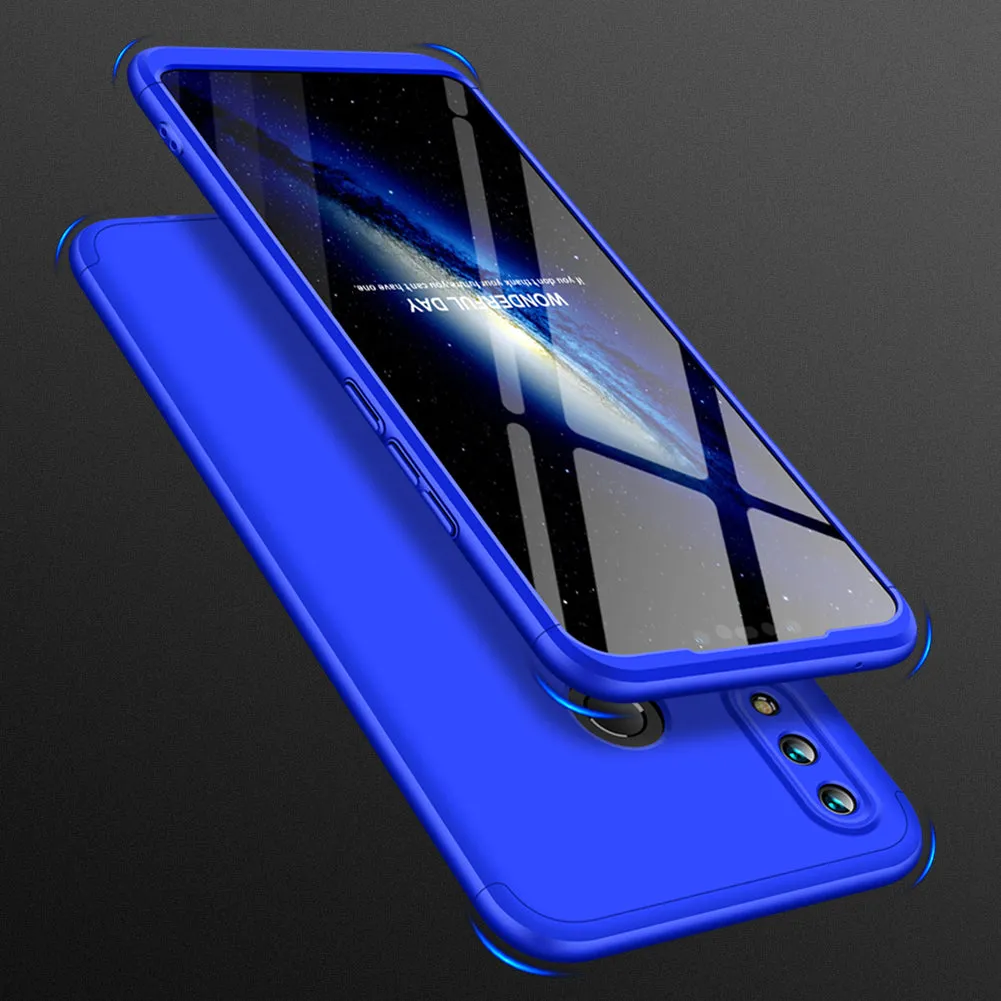 For HUAWEI NOVA 3I/P smart Plus 3 in 1 360 Degree Non-slip Shockproof Full Protective Case blue