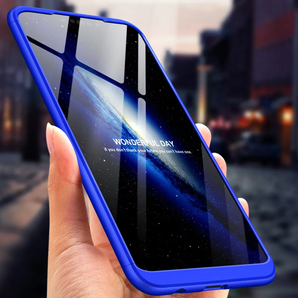 For HUAWEI NOVA 3I/P smart Plus 3 in 1 360 Degree Non-slip Shockproof Full Protective Case blue