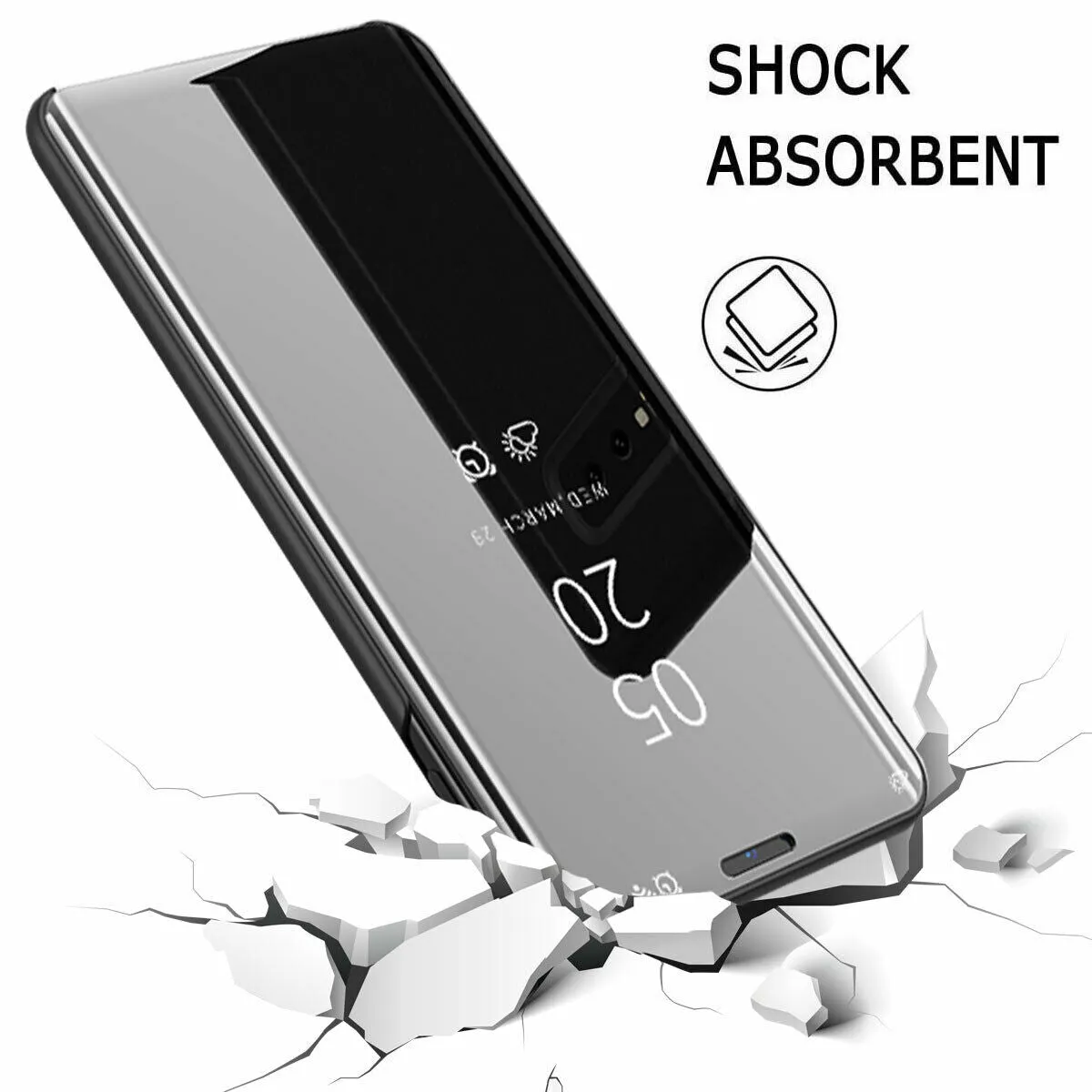 For Samsung Galaxy S10/S10 Plus/S10E Smart Leather Flip Mirror 360 Phone Case Cover blue