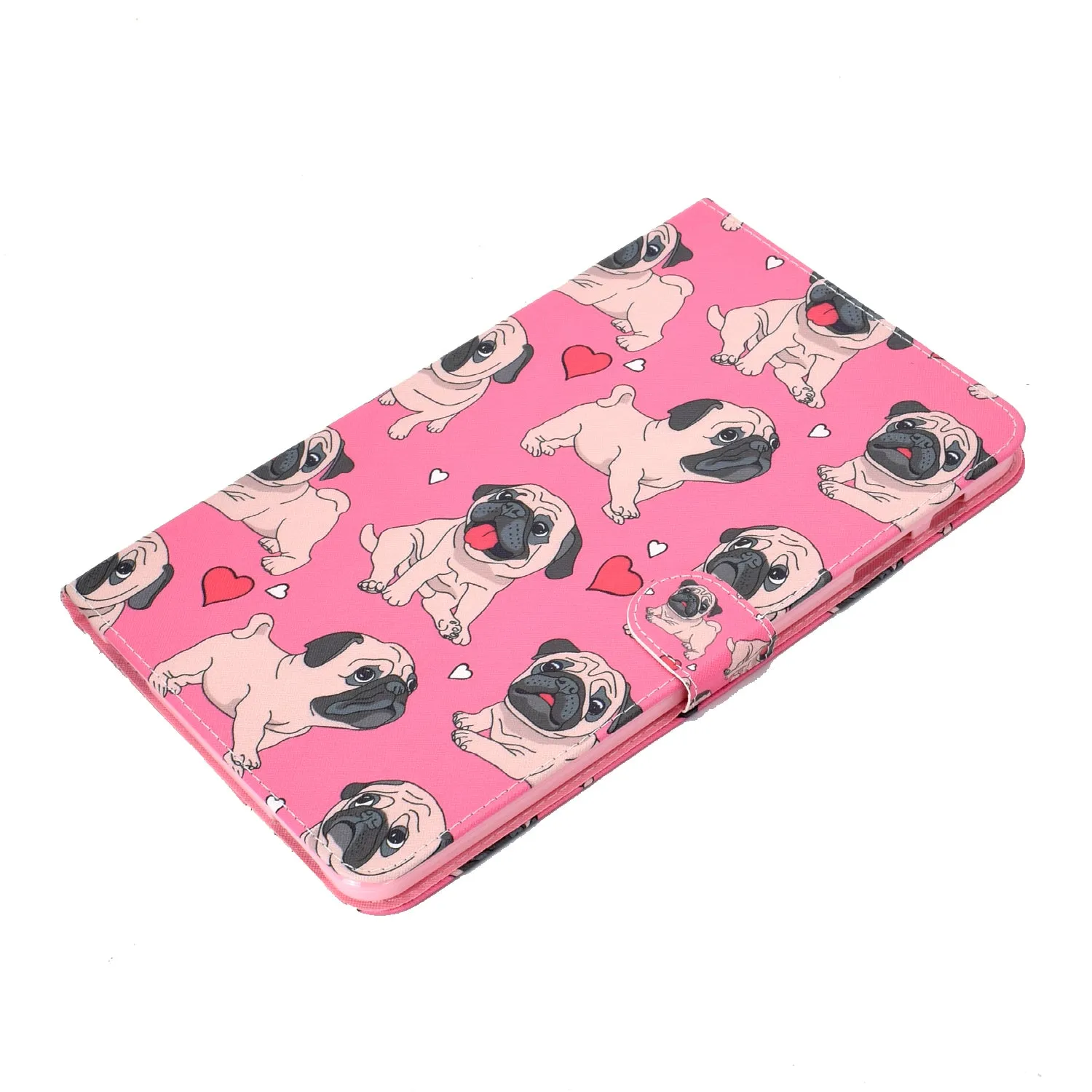 For Samsung T580 PU Laptop Protective Case with Front Snap Color Painted Smart Stay Cover  Caring dog