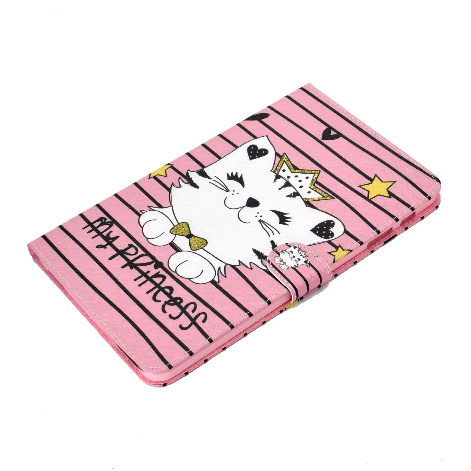 For Samsung T580 PU Laptop Protective Case with Front Snap Color Painted Smart Stay Cover  single horned horse