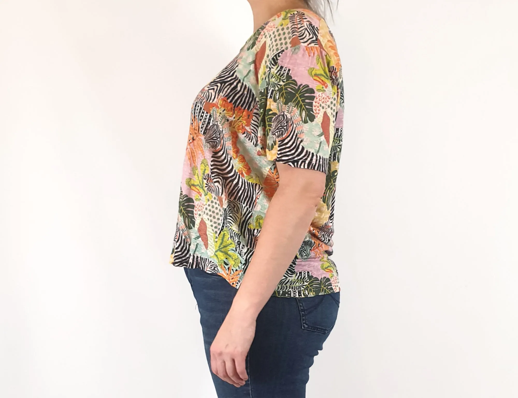 Gorman linen zebra print top size 16