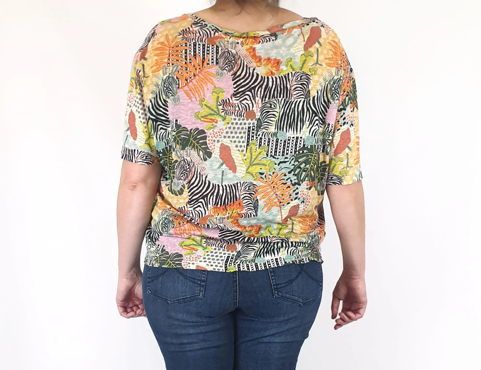 Gorman linen zebra print top size 16