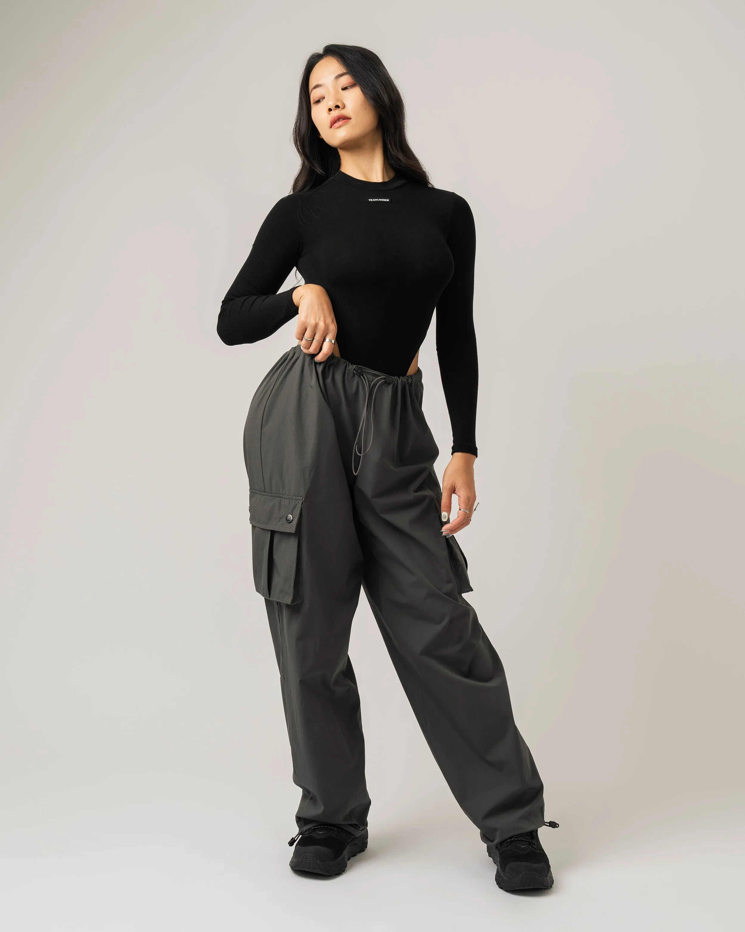 Label High Slit Long Sleeves Bodysuit