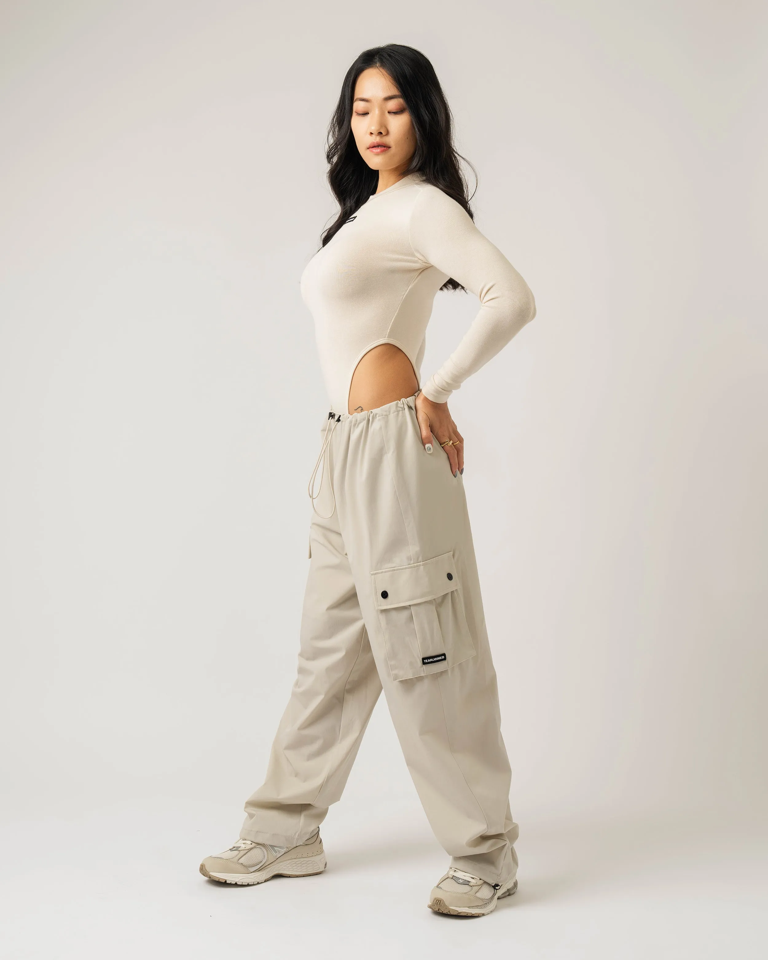 Label High Slit Long Sleeves Bodysuit