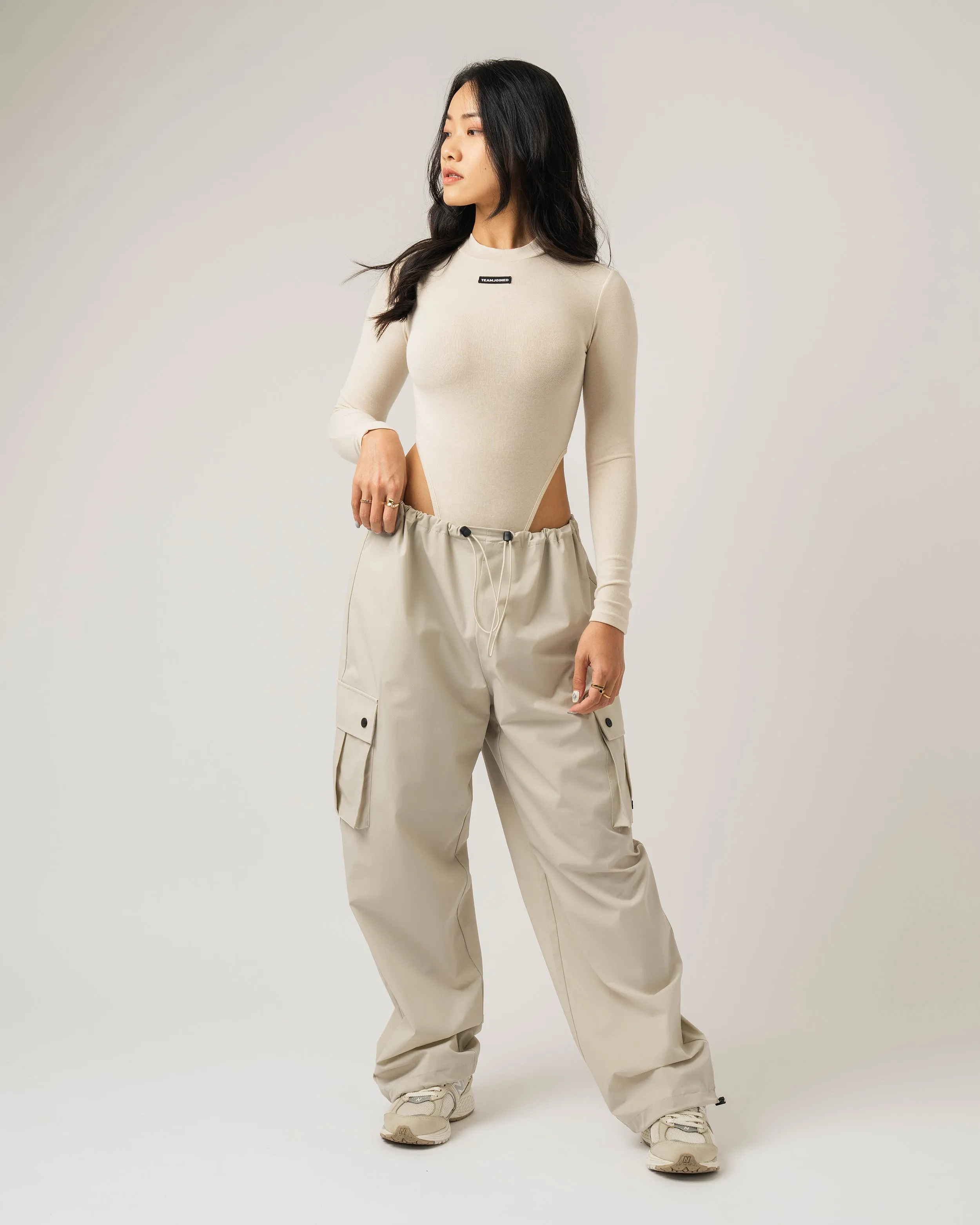 Label High Slit Long Sleeves Bodysuit