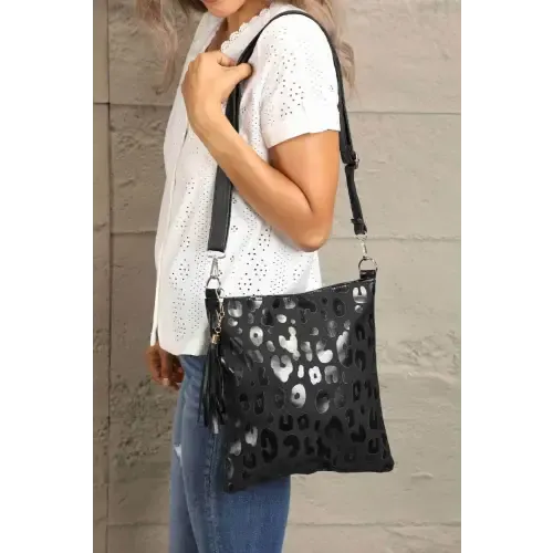 Leopard Leather Shoulder Bag