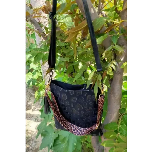 Leopard Leather Shoulder Bag