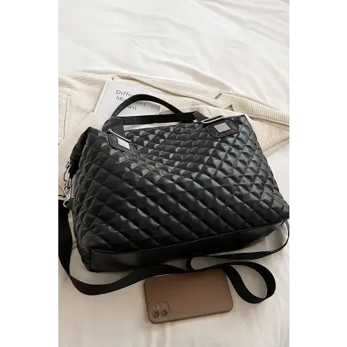 Luxurious Black Quilted Leather Handbag