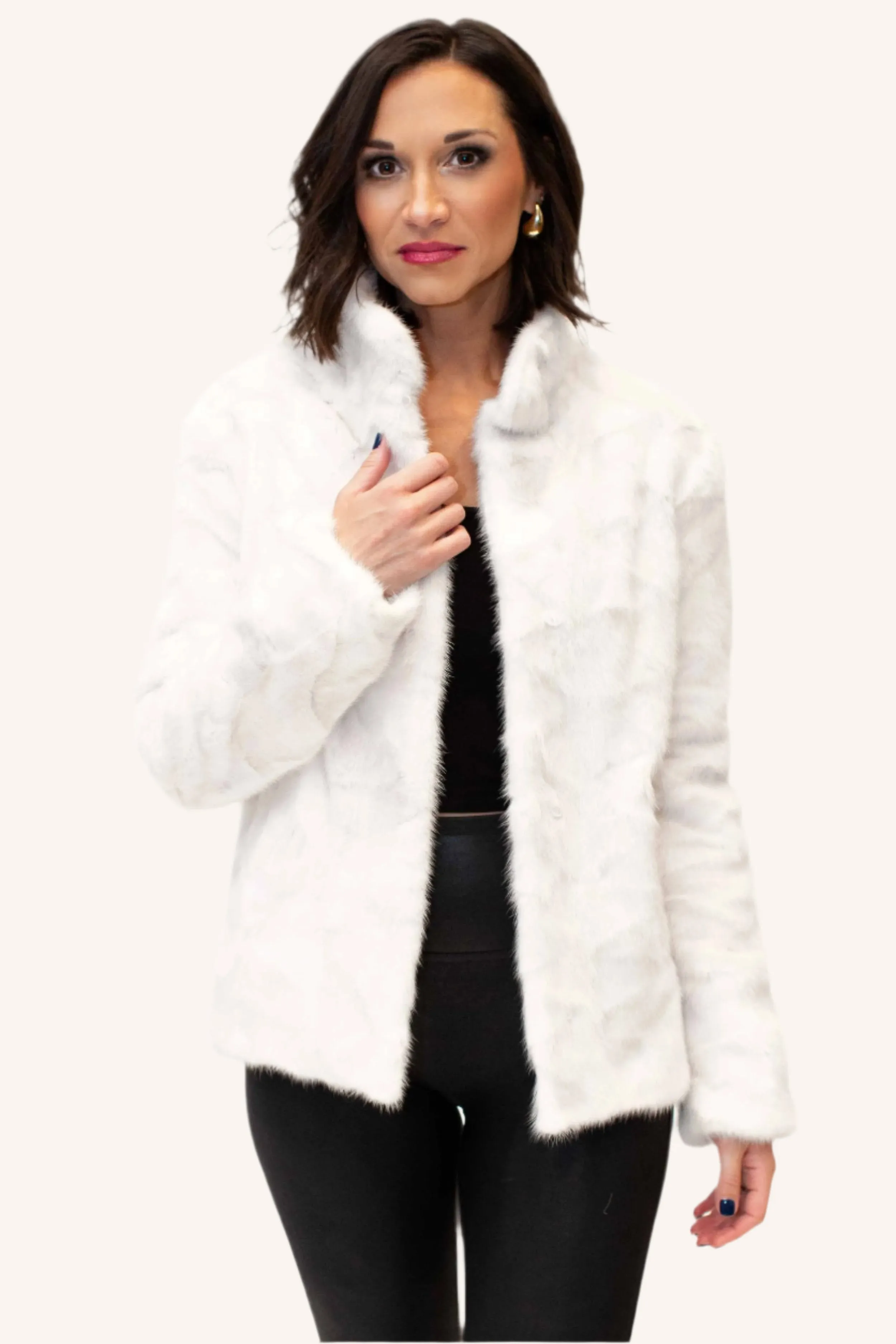 Mink Fur Jacket with Straight Sleeves