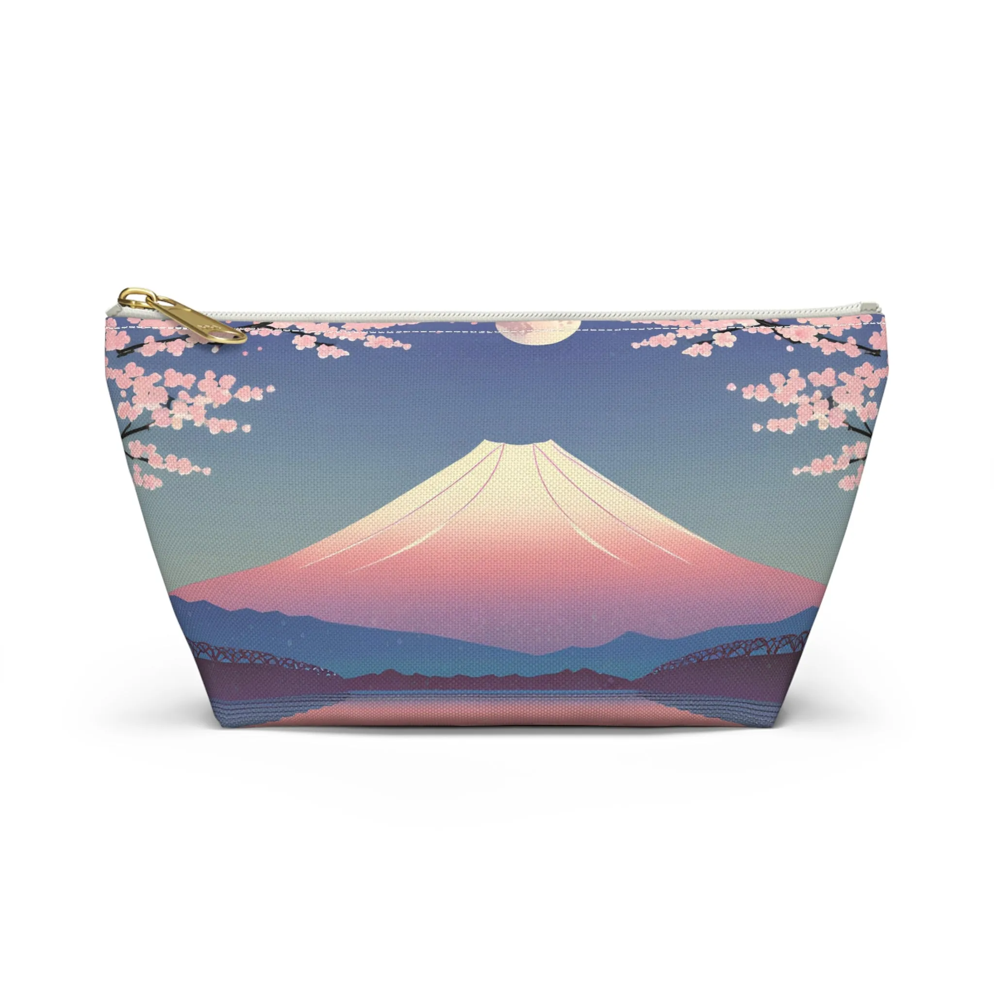 Moonlit Fuji and Sakura | Portable Tech Pouch for Gamers & Remote Workers