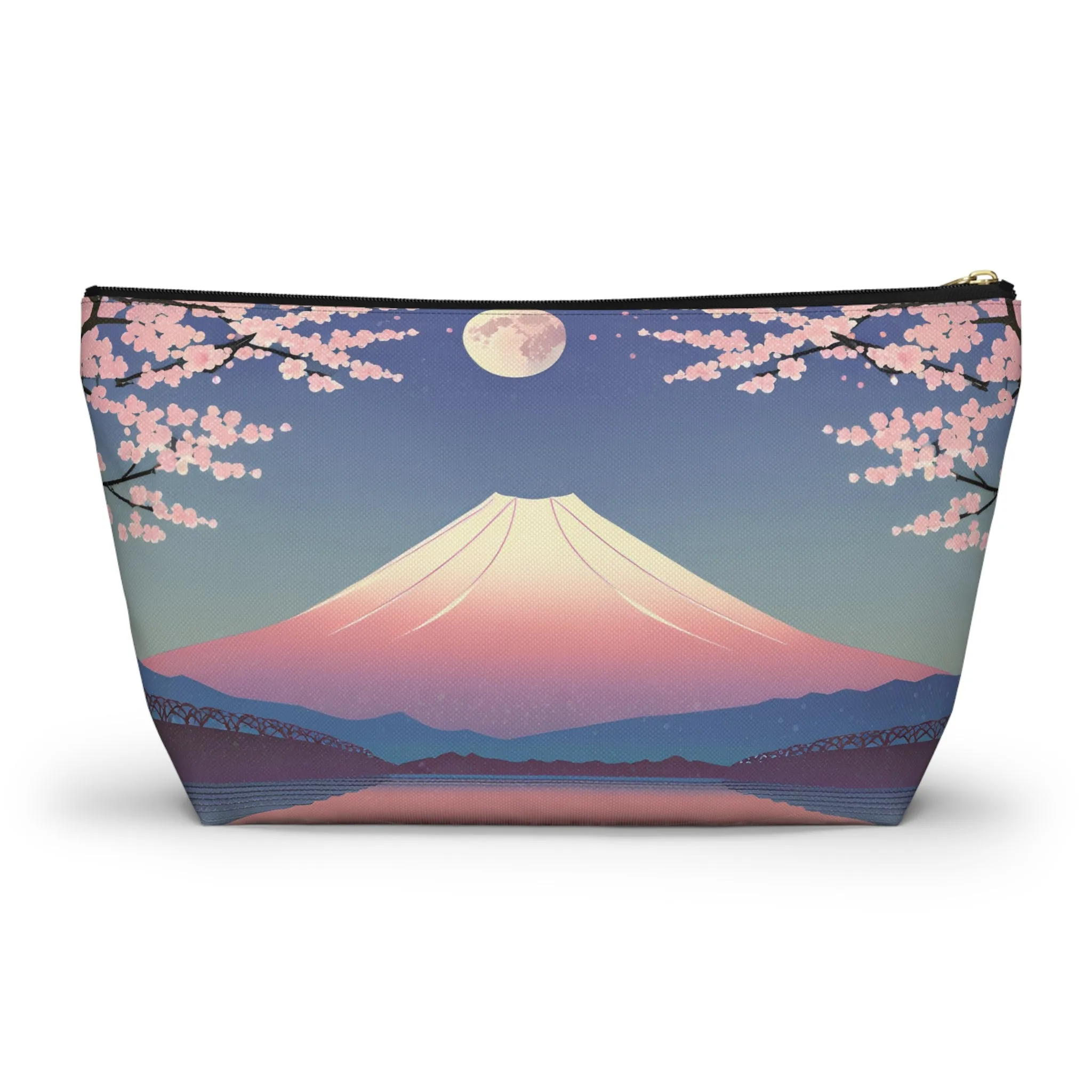 Moonlit Fuji and Sakura | Portable Tech Pouch for Gamers & Remote Workers
