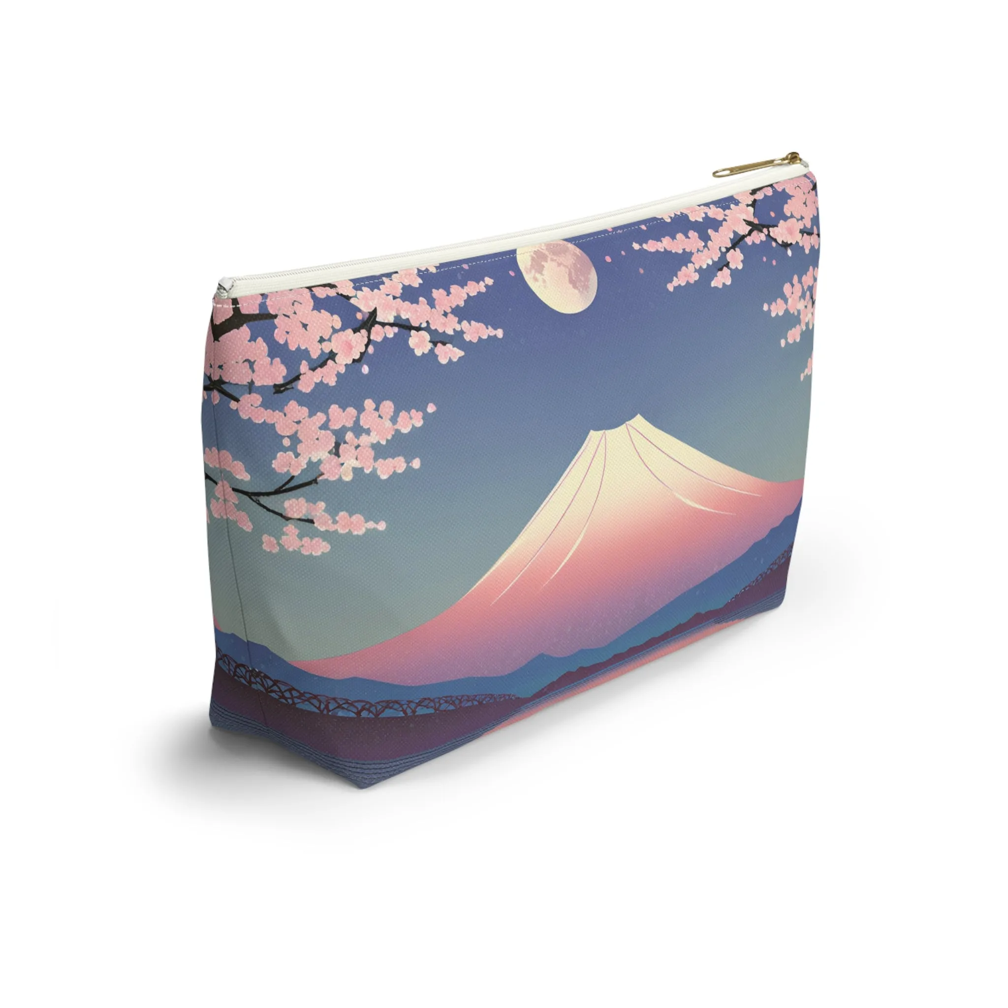 Moonlit Fuji and Sakura | Portable Tech Pouch for Gamers & Remote Workers