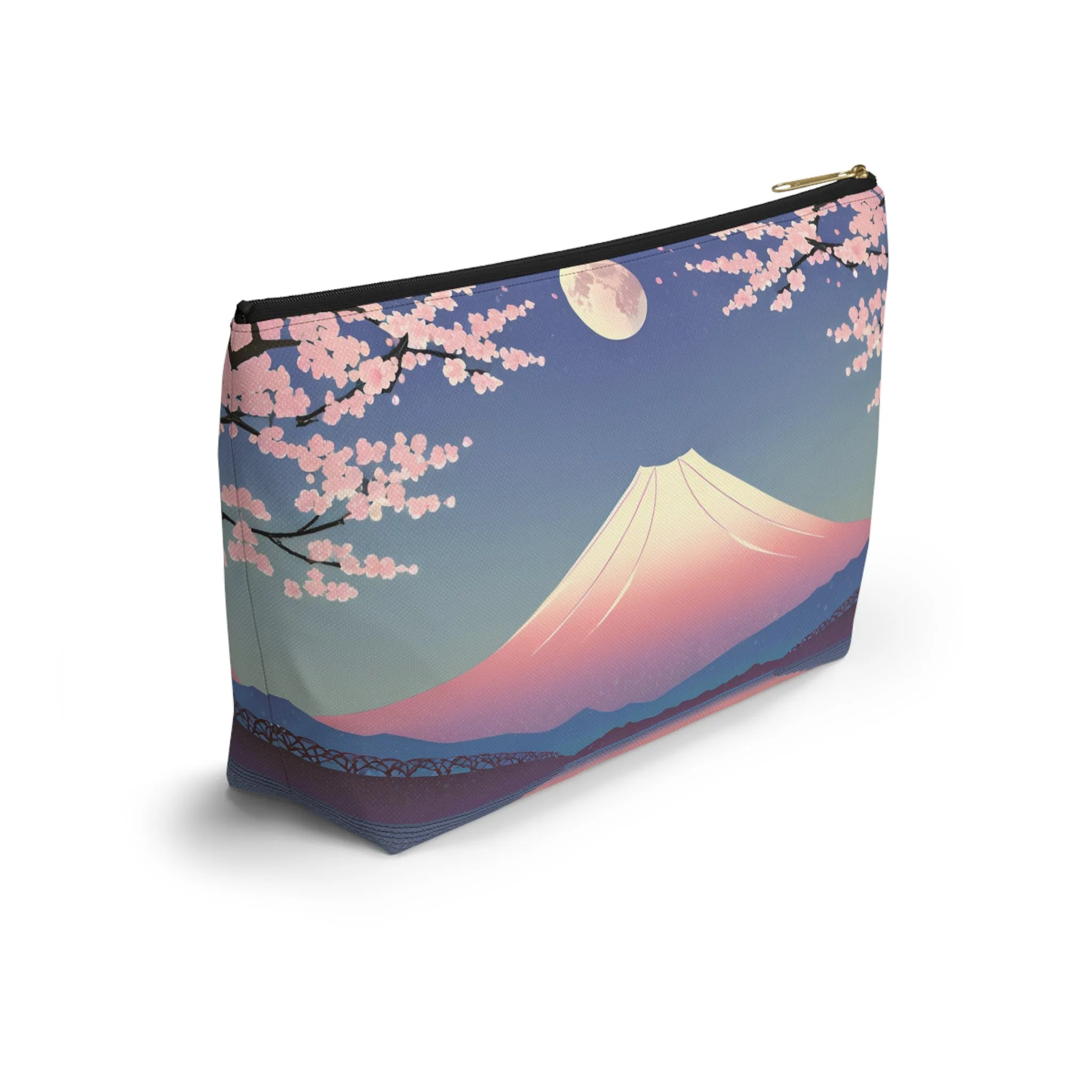 Moonlit Fuji and Sakura | Portable Tech Pouch for Gamers & Remote Workers
