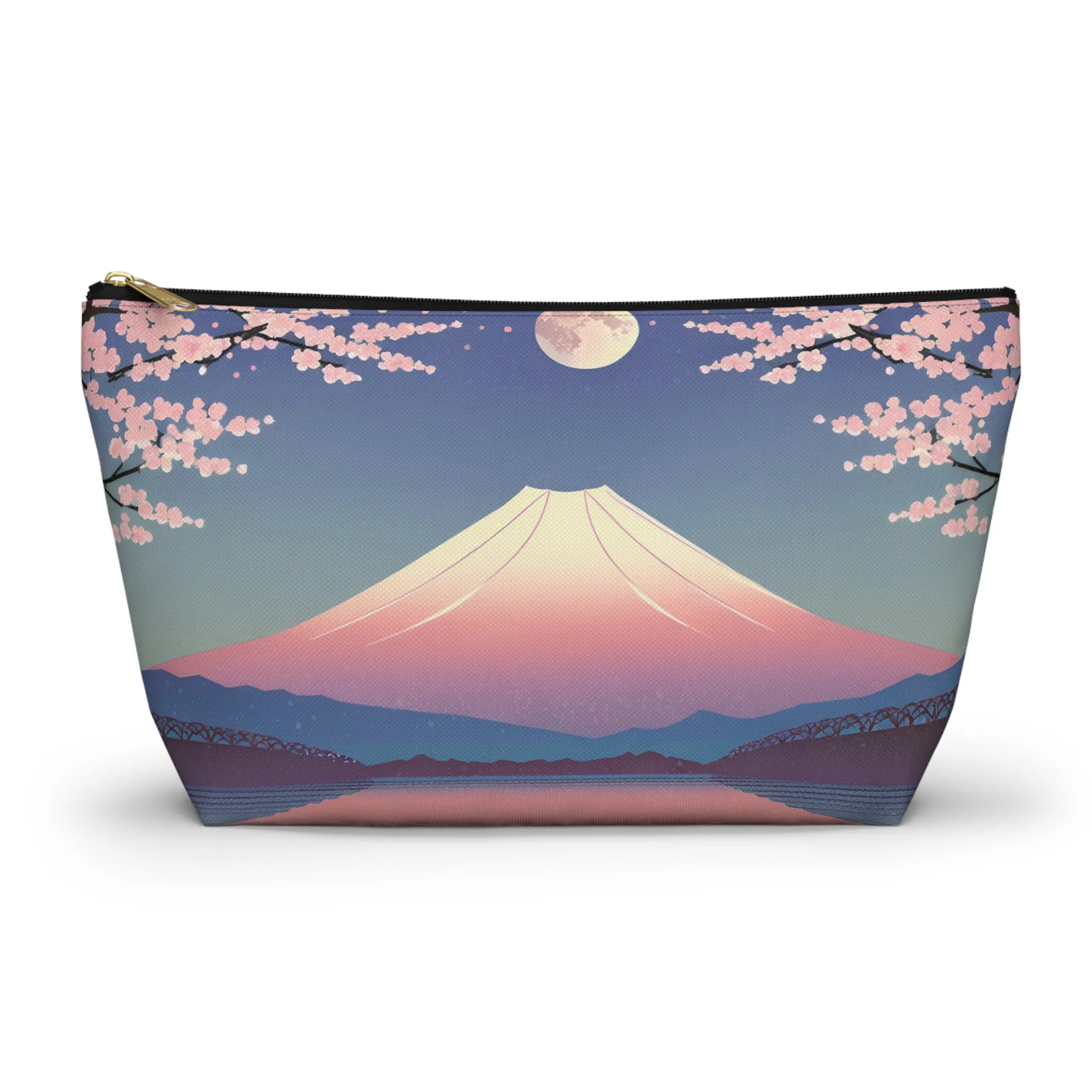 Moonlit Fuji and Sakura | Portable Tech Pouch for Gamers & Remote Workers