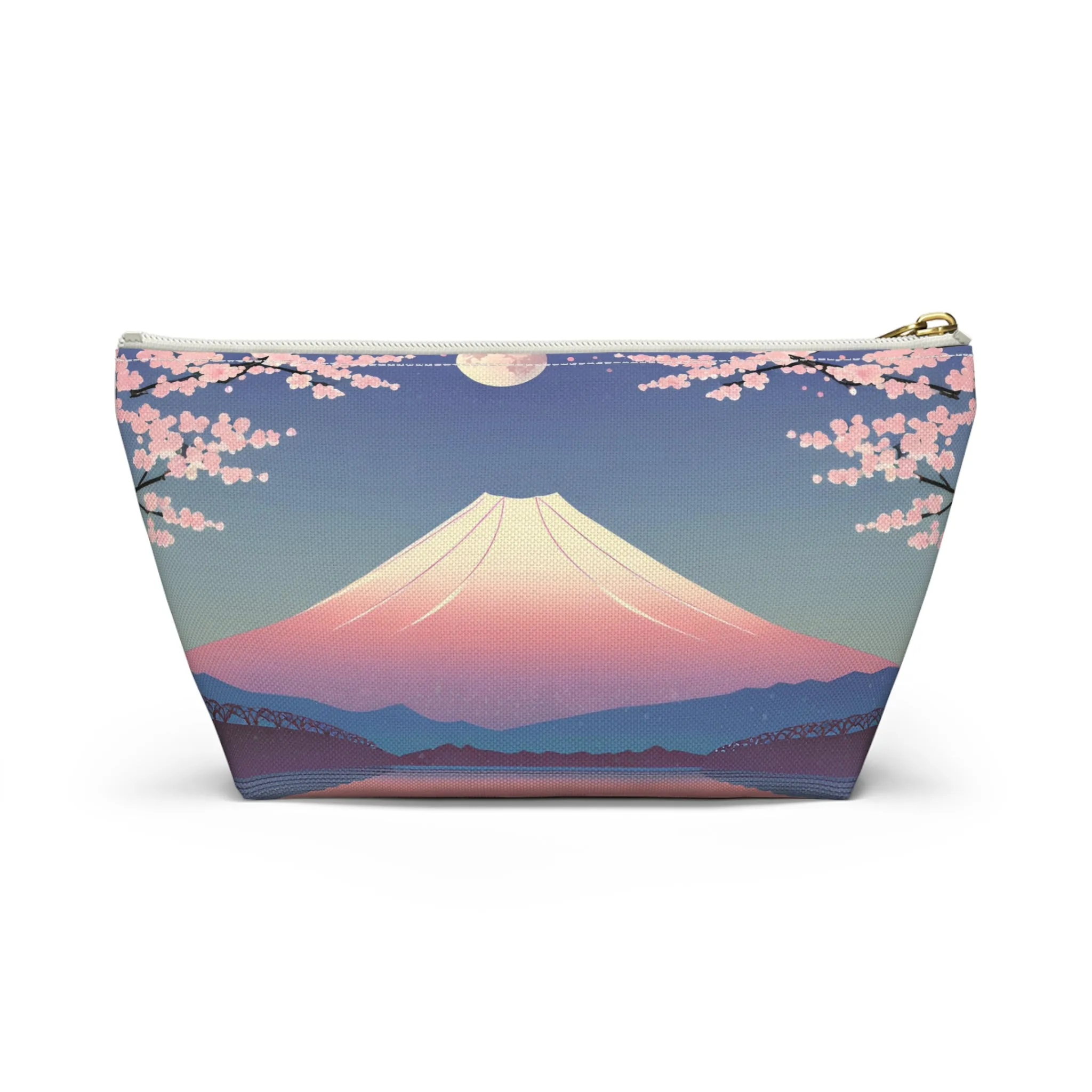 Moonlit Fuji and Sakura | Portable Tech Pouch for Gamers & Remote Workers
