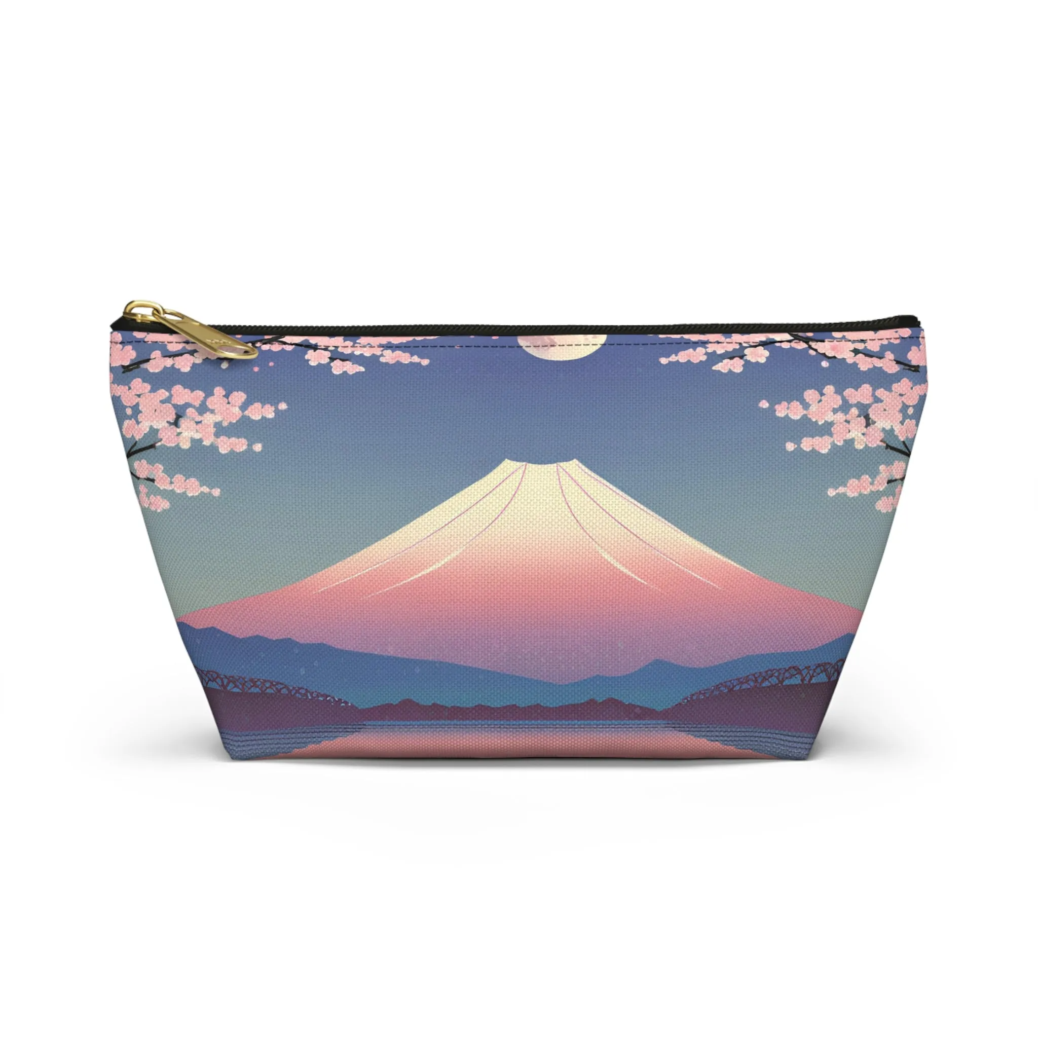 Moonlit Fuji and Sakura | Portable Tech Pouch for Gamers & Remote Workers