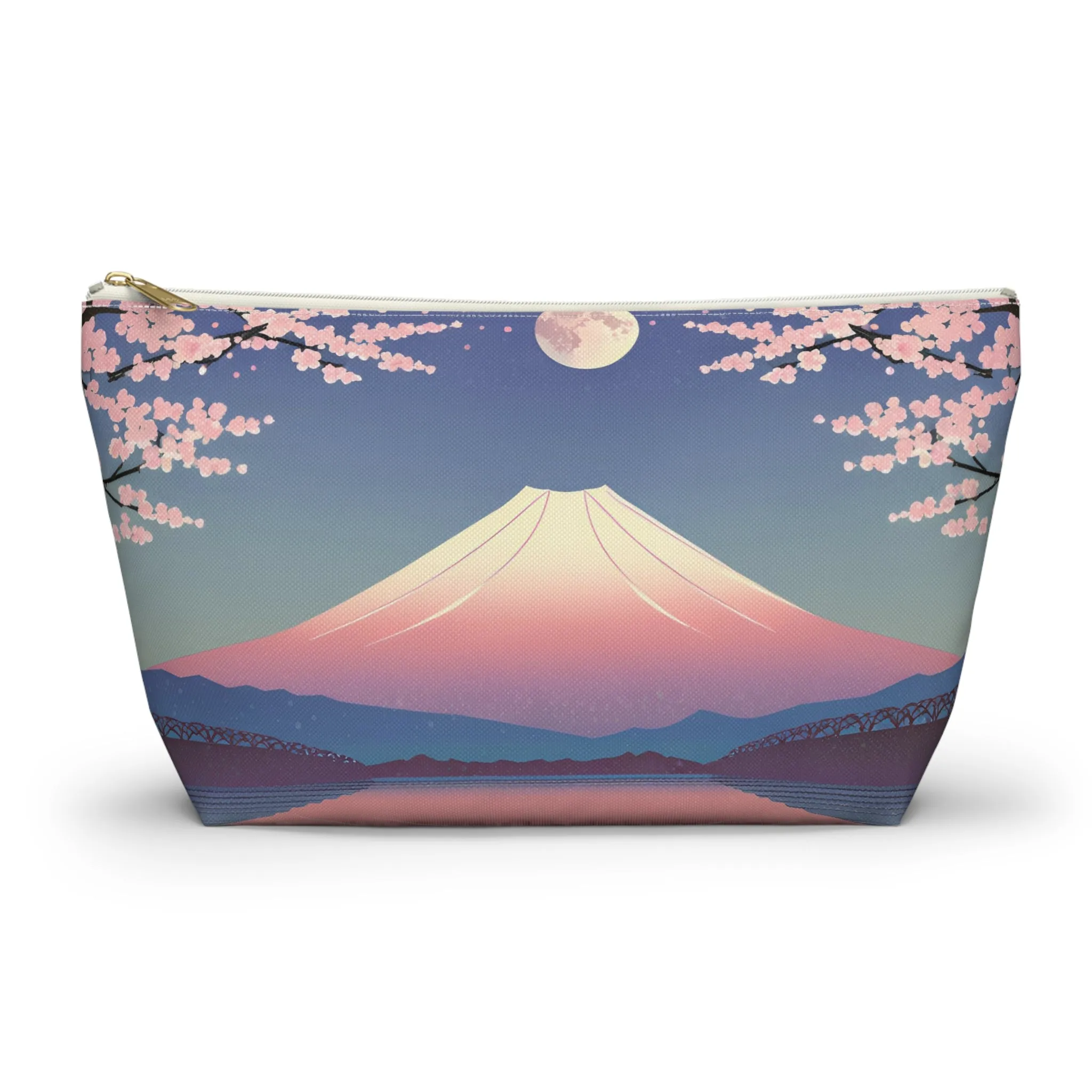 Moonlit Fuji and Sakura | Portable Tech Pouch for Gamers & Remote Workers