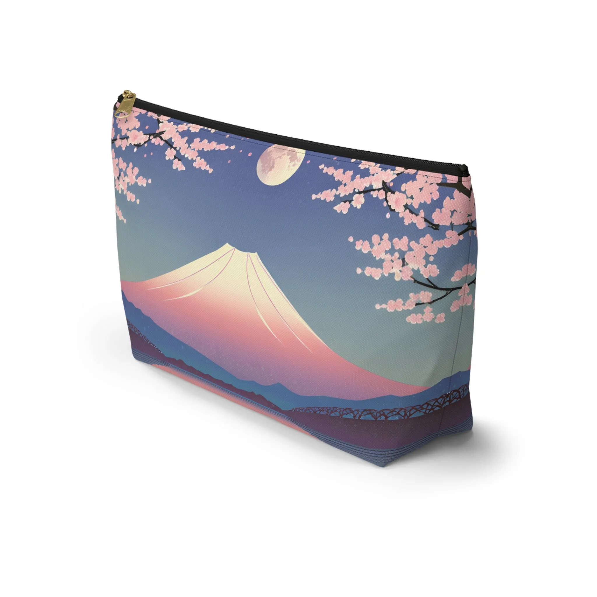 Moonlit Fuji and Sakura | Portable Tech Pouch for Gamers & Remote Workers