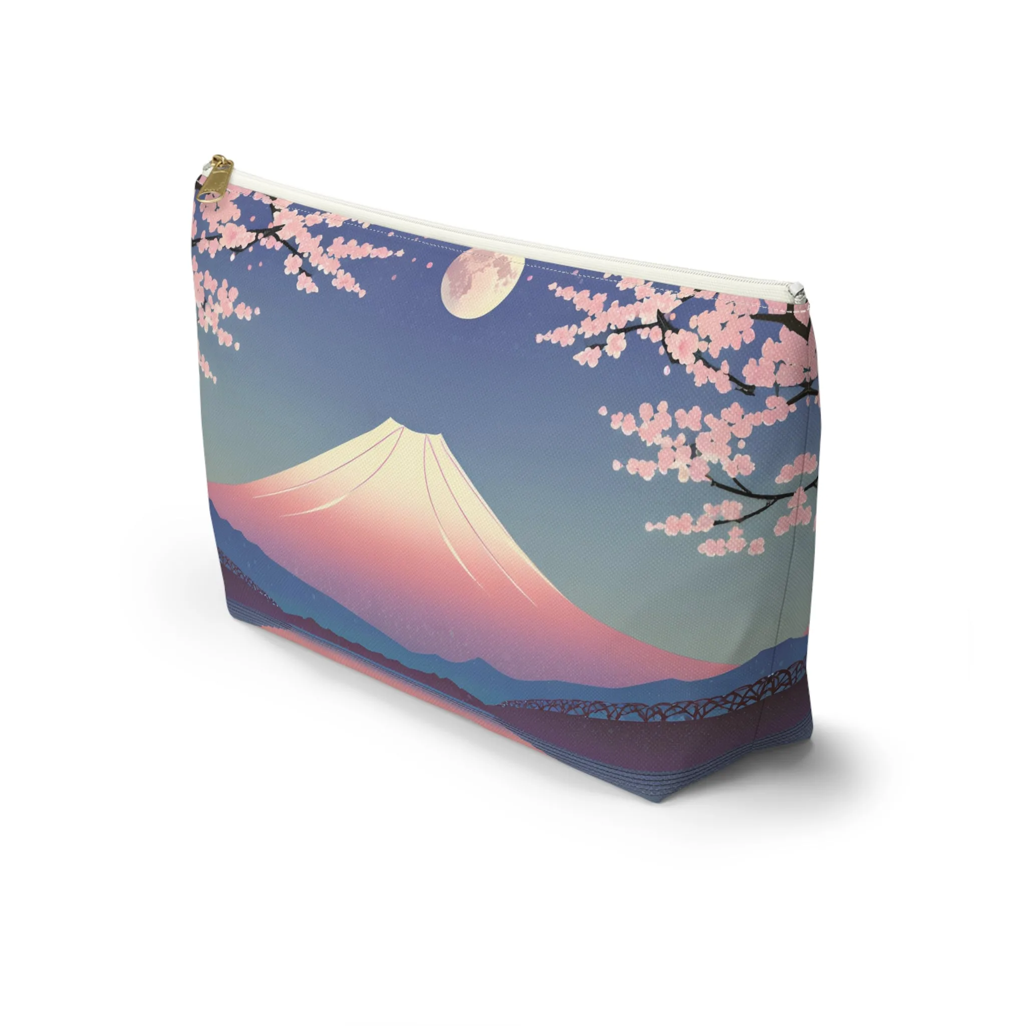 Moonlit Fuji and Sakura | Portable Tech Pouch for Gamers & Remote Workers