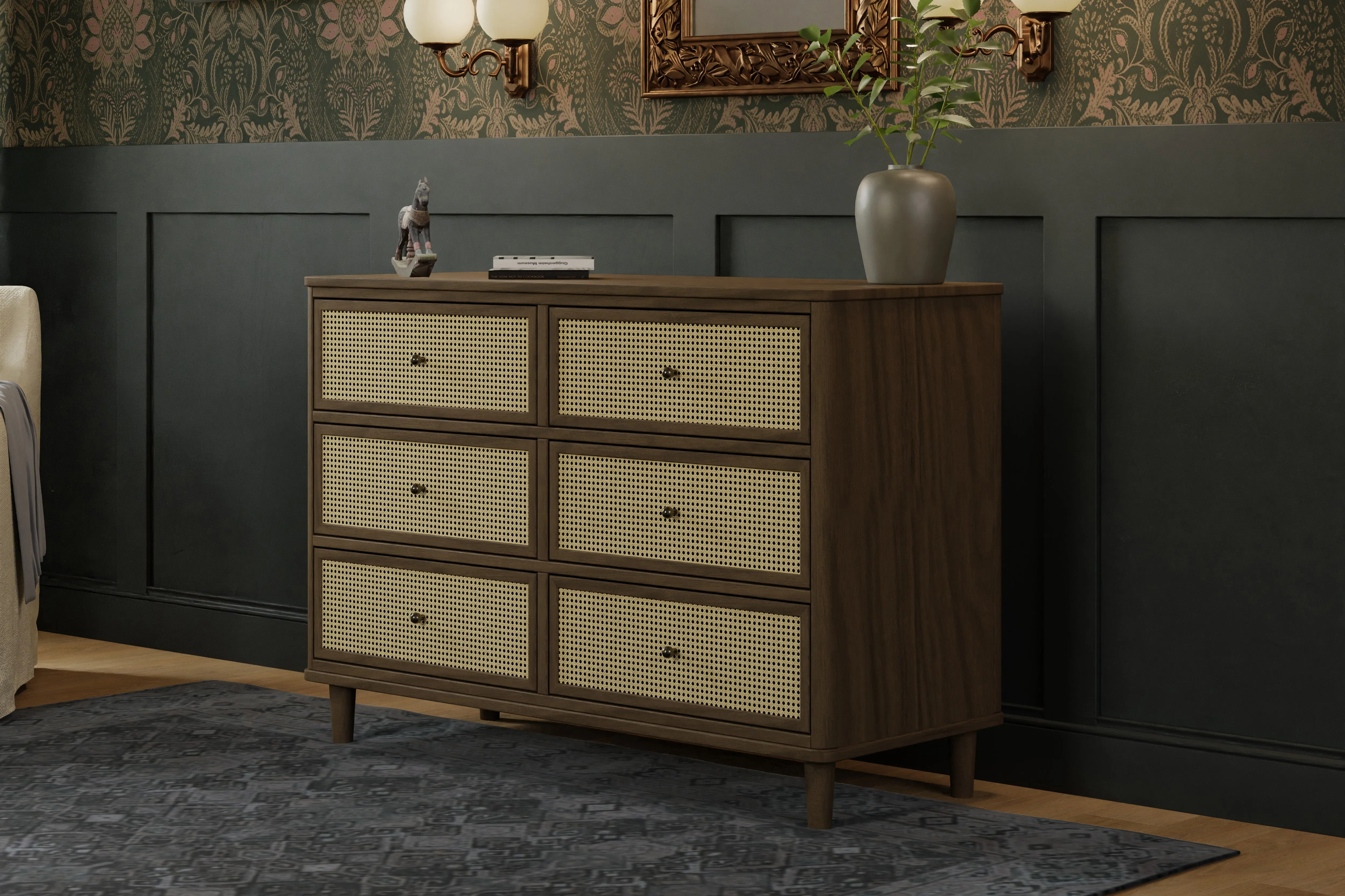 Namesake Marin with Cane 6 Drawer Assembled Dresser