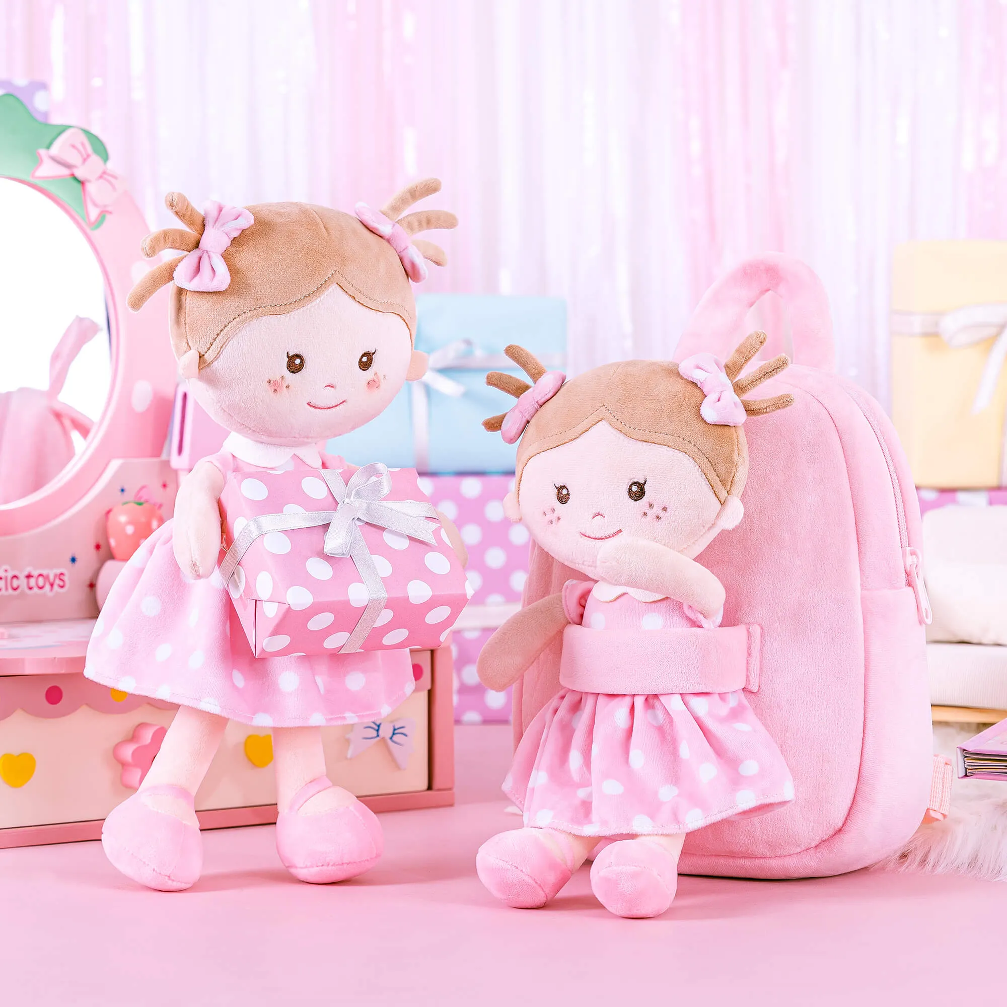 Onetoo 9-inch Personalized Girl Backpacks Girls Gift Dolls New Backpack Gifts