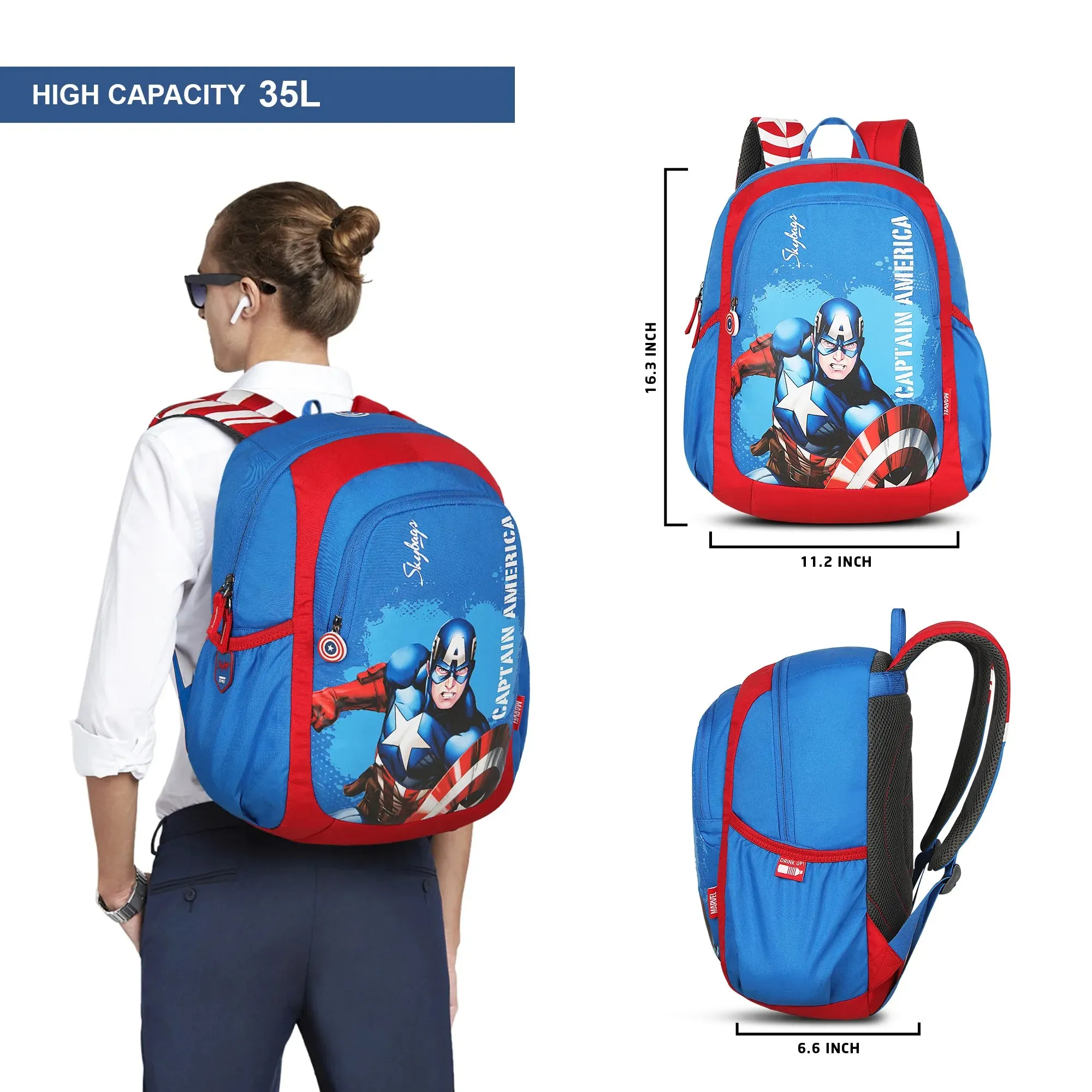 Skybags Marvel Champ  02 Backpack Red