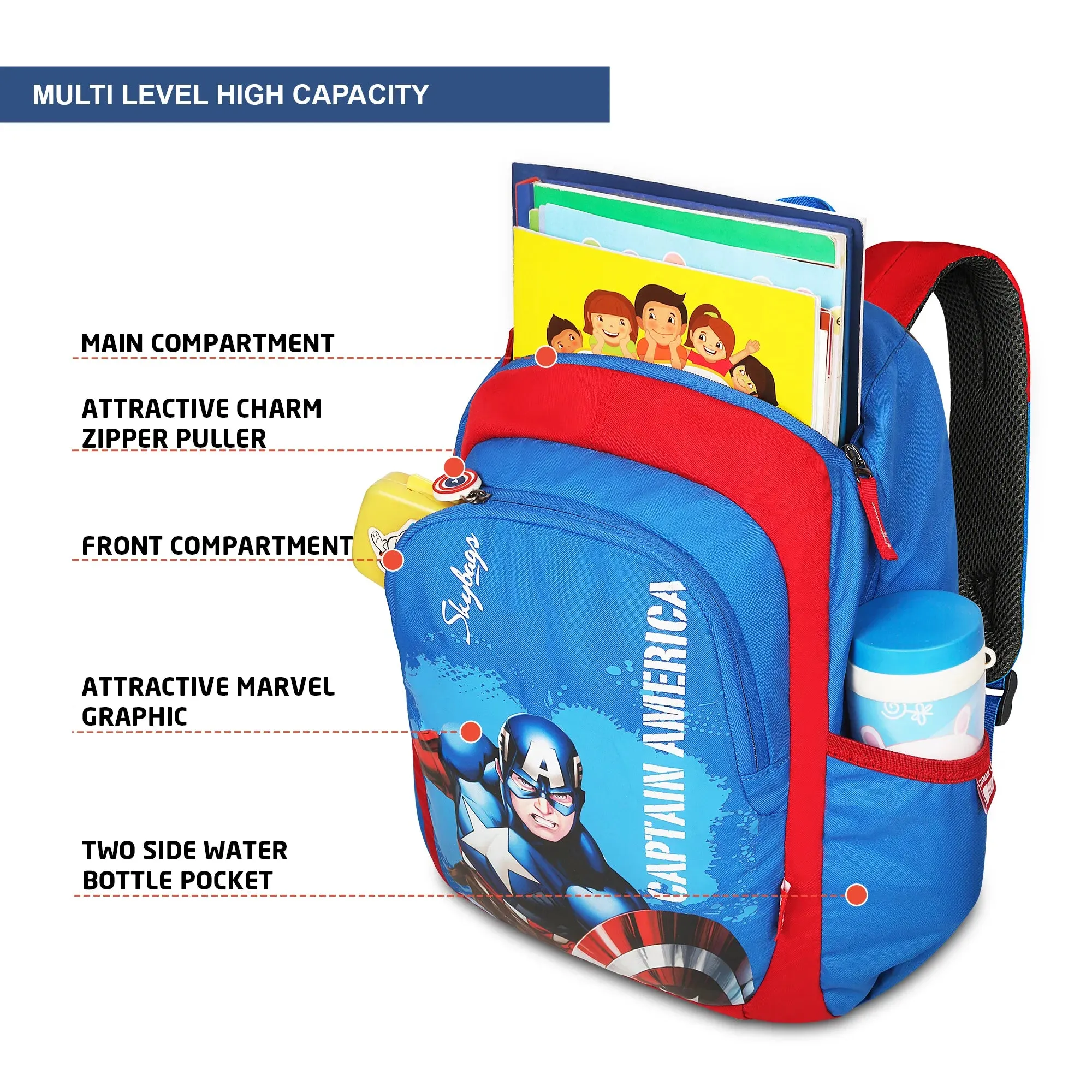 Skybags Marvel Champ  02 Backpack Red