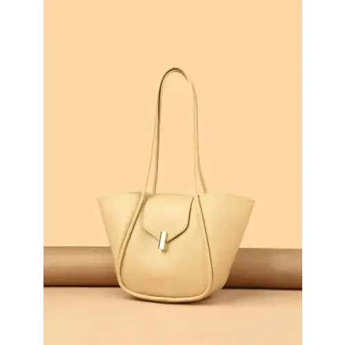 Sleek Brown Leather Shoulder Bag with Pouch for Everyday Style