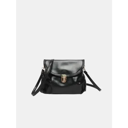 Sleek Silver Yeppi Leather Adjustable Strap Crossbody Bag