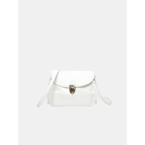 Sleek Silver Yeppi Leather Adjustable Strap Crossbody Bag