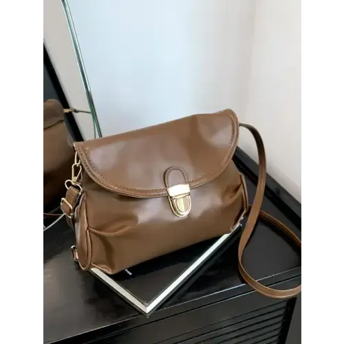 Sleek Silver Yeppi Leather Adjustable Strap Crossbody Bag