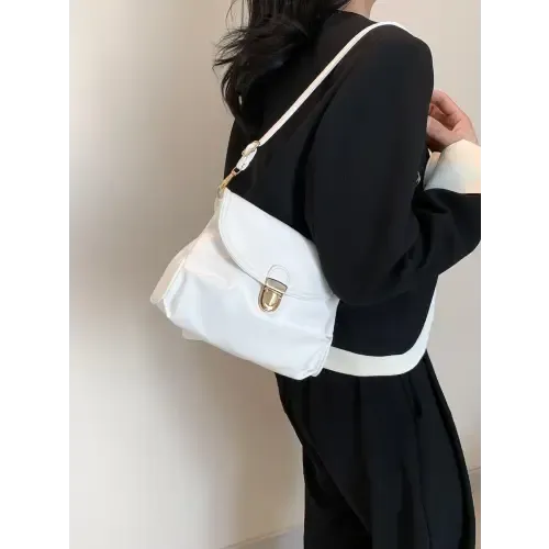 Sleek Silver Yeppi Leather Adjustable Strap Crossbody Bag