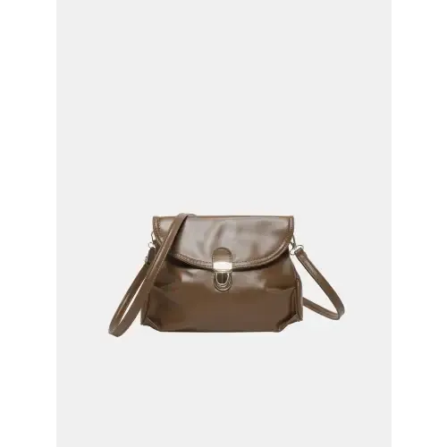 Sleek Silver Yeppi Leather Adjustable Strap Crossbody Bag