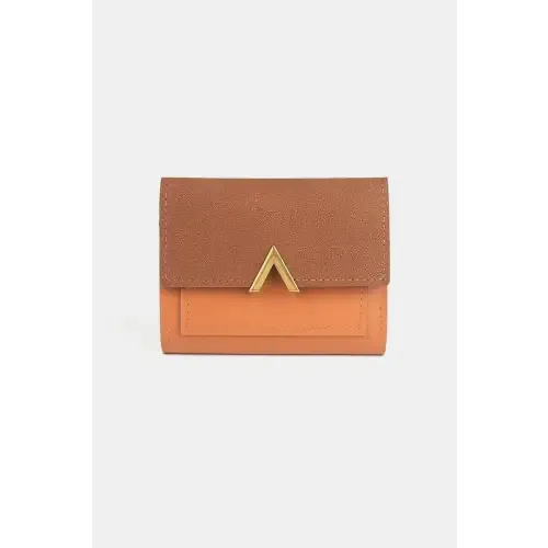 Sleek Zenana Compact Trifold Wallet with Luxe Gold Accent