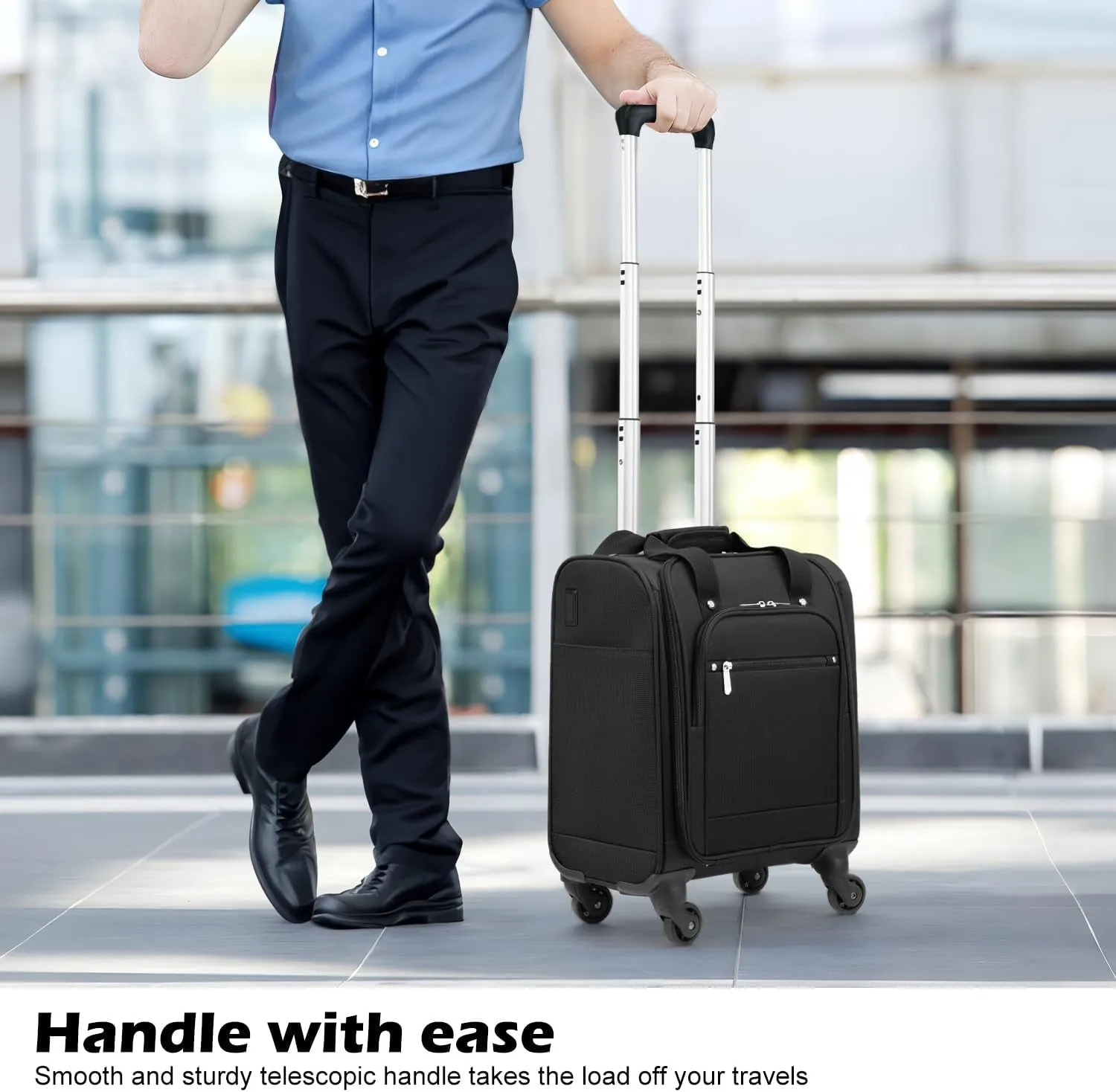 Softside Carry On Suitcase Lightweight Rolling Travel Bag